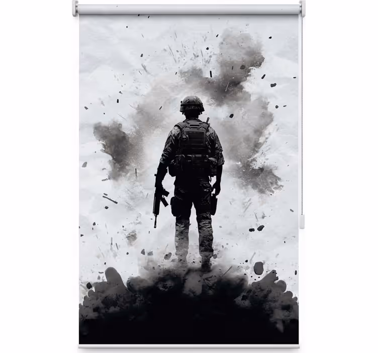 Teenage bedroom roller blind army soldier design - TenStickers