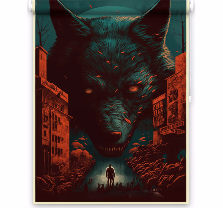 Teenage bedroom roller blind wolf film poster - TenStickers