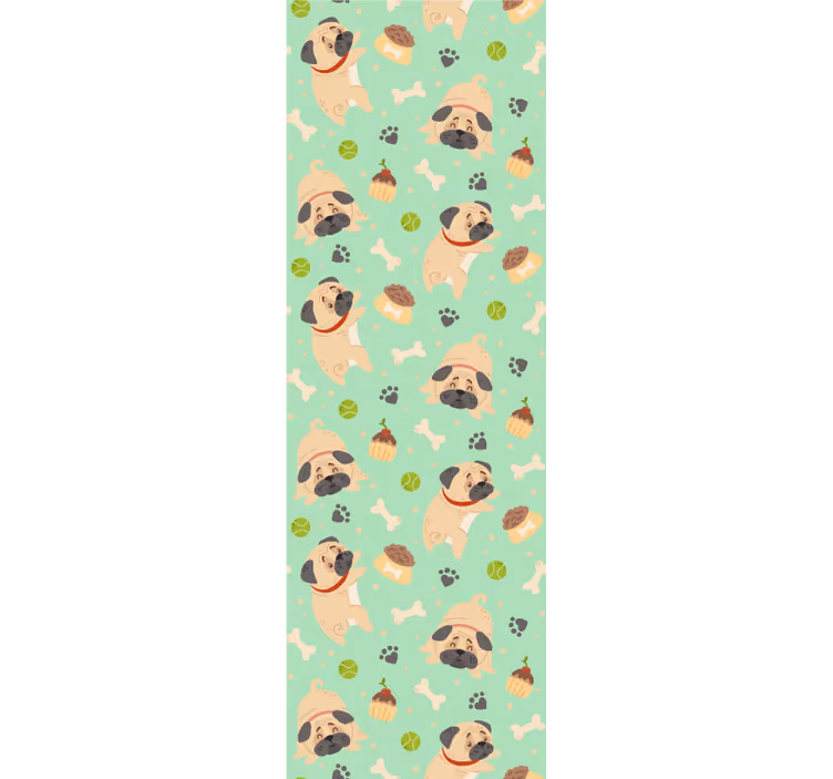 Fun roller blind fat bulldog with a bone - TenStickers