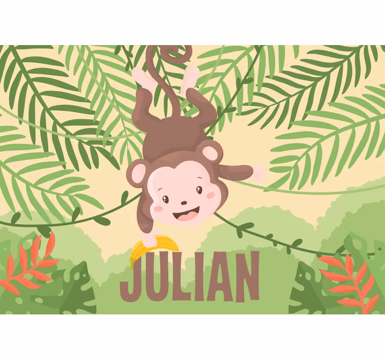 Fun roller blind cute baby monkey on branch - TenStickers