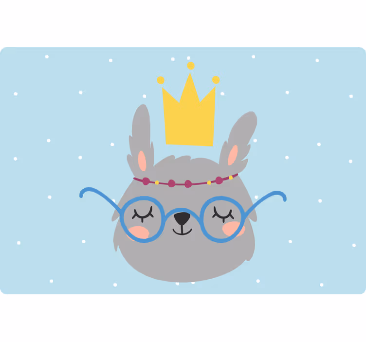 Fun roller blind rabbit with a crown - TenStickers