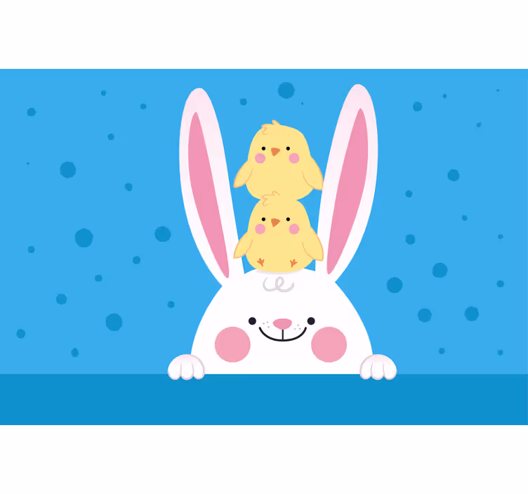 Fun roller blind rabbit with chickens - TenStickers
