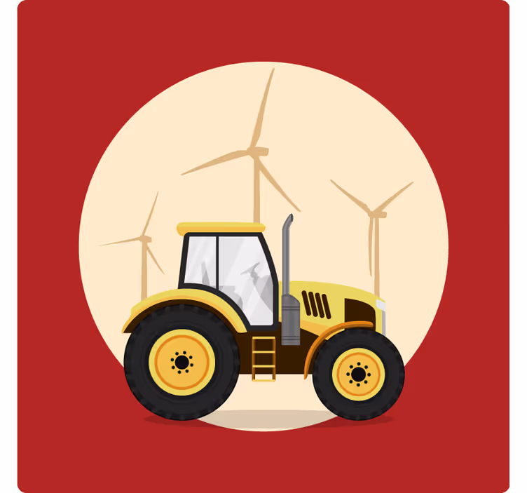 Fun roller blind yellow and red tractor - TenStickers