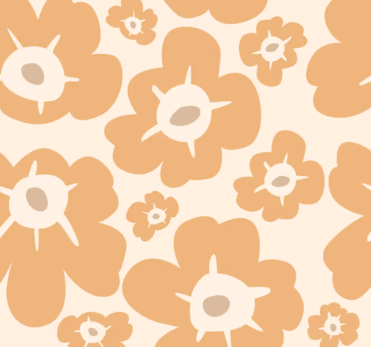 Flower roller blind in beige poppies - TenStickers
