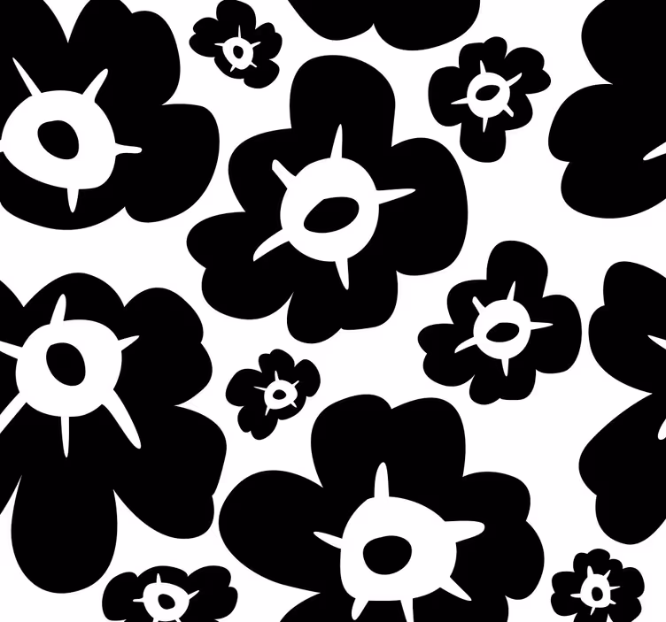 Master bedroom roller blind black poppy - TenStickers