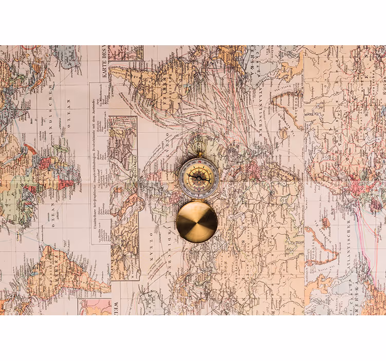 Rustic roller blind vintage world map mural - TenStickers