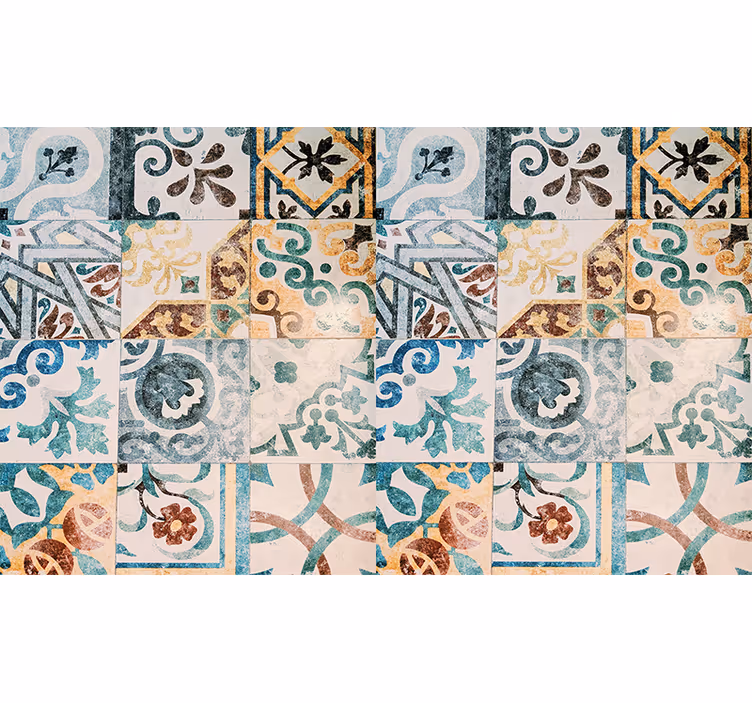 Rustic roller blind retro style mosaic design - TenStickers