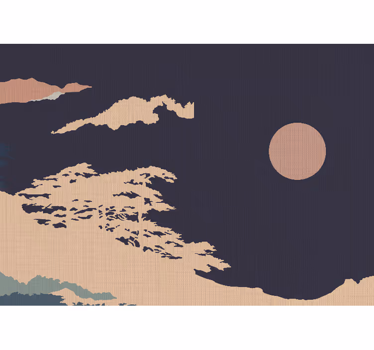 Rustic roller blind in dark artistic forest japandi style - TenStickers