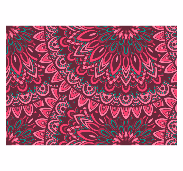 Zen roller blind mandala wallpaper in pink expression - TenStickers