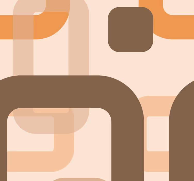 Brown roller blind with 70s retro design - TenStickers