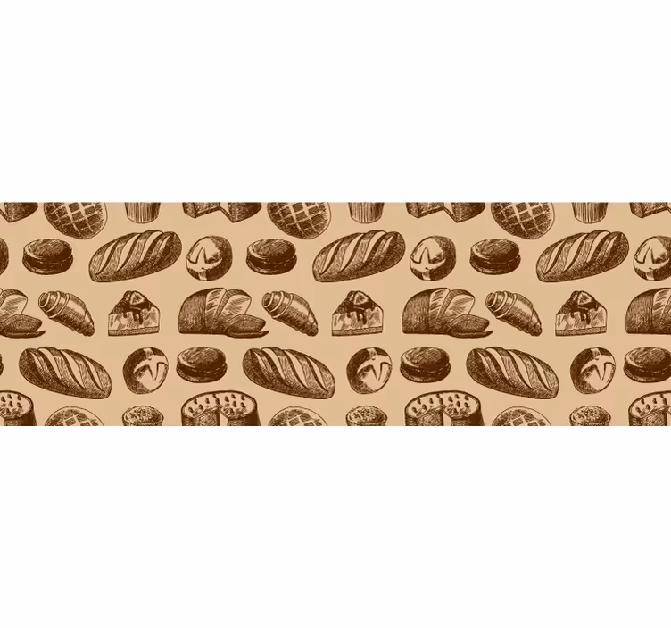 Brown roller blind bakery design - TenStickers