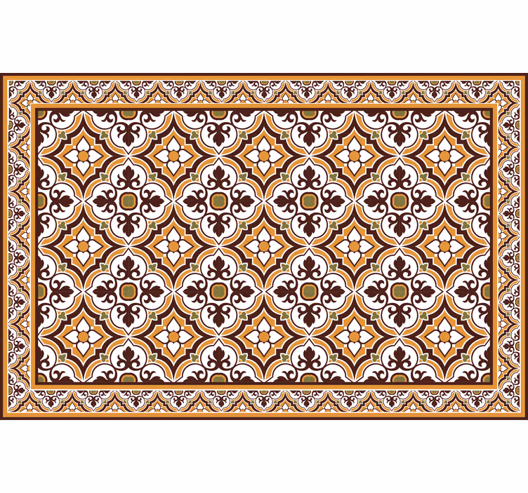 Brown roller blind with brown and green plants pattern - TenStickers