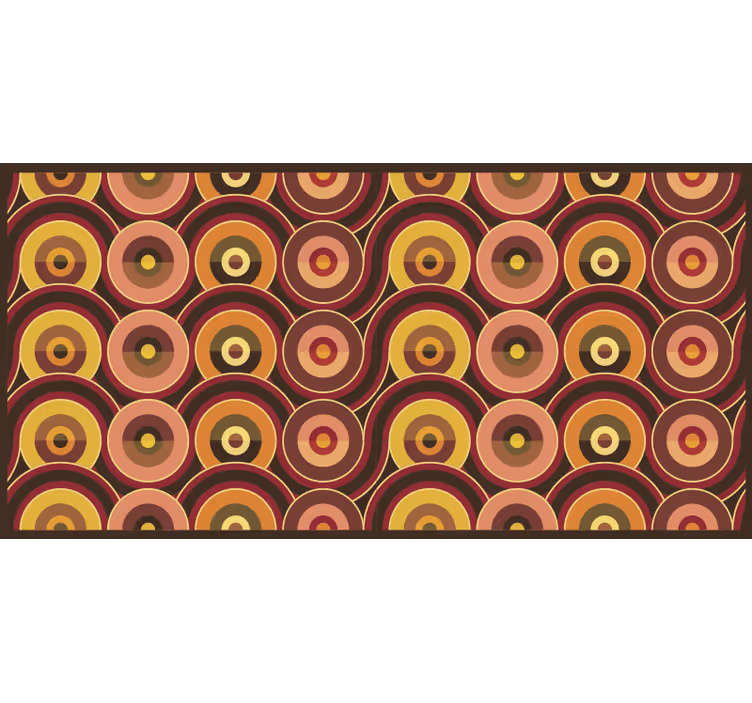 Brown roller blind with retro circular patterns - TenStickers