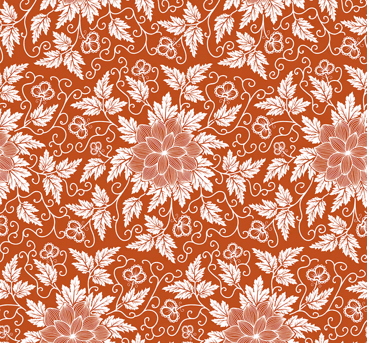 Orange roller blind floral paisley design - TenStickers
