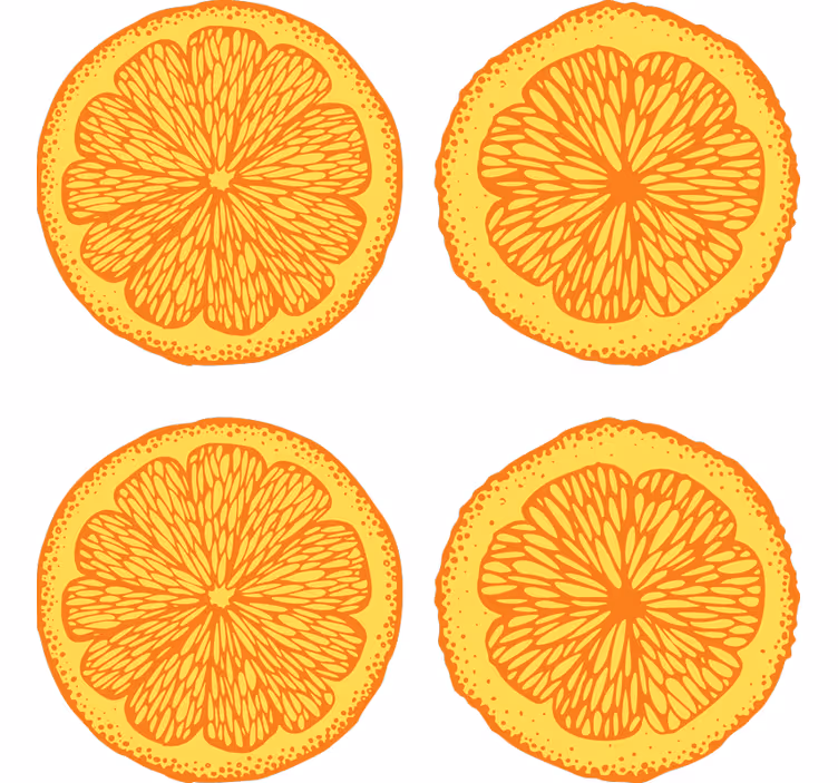 Orange roller blind with hand-drawn pattern stickers - TenStickers