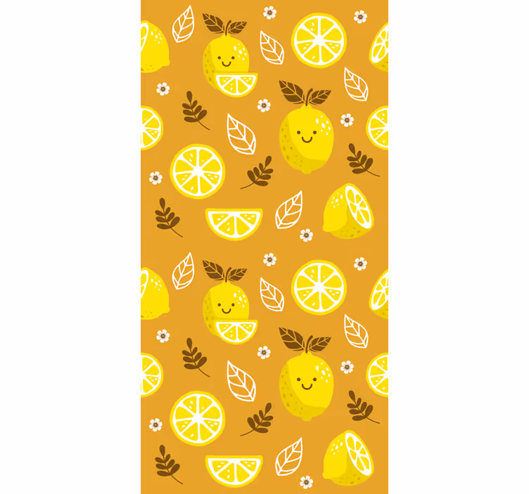 Orange roller blind with cheerful lemons design - TenStickers