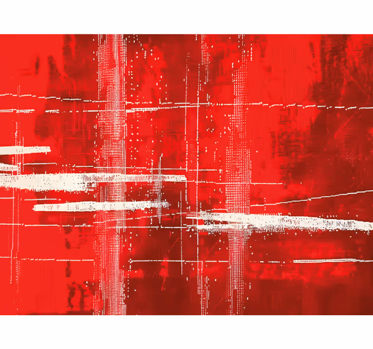 Red roller blind with modern lines pattern - TenStickers