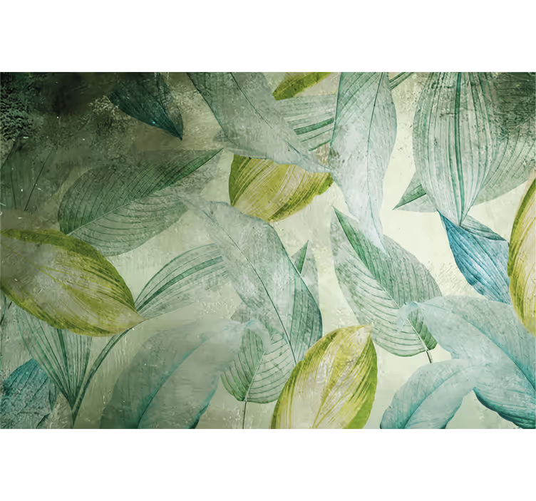 Outdoor roller blind green leaves tropical design - TenStickers