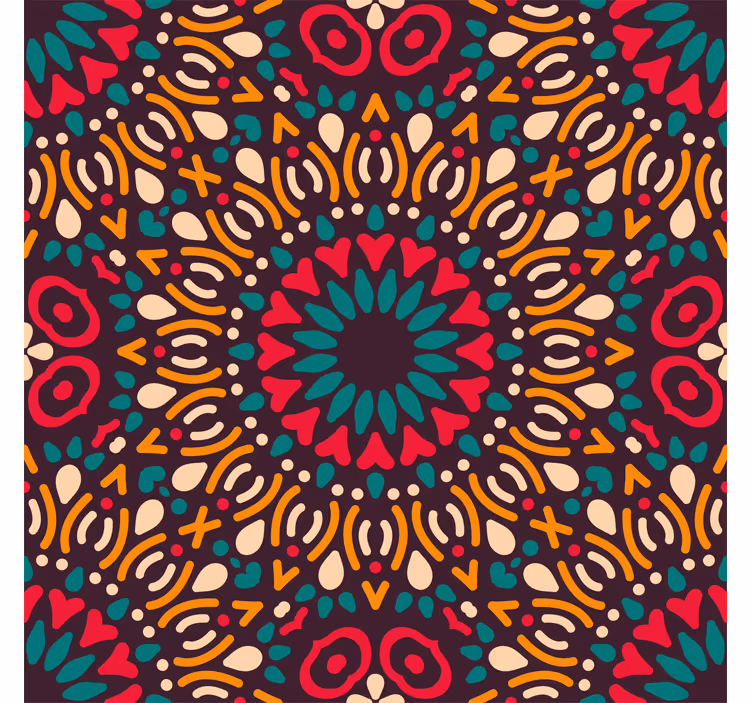 Outdoor roller blind colourful mandala design - TenStickers