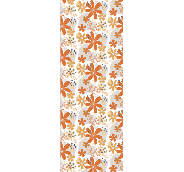 Outdoor roller blind with floral orange design - TenStickers