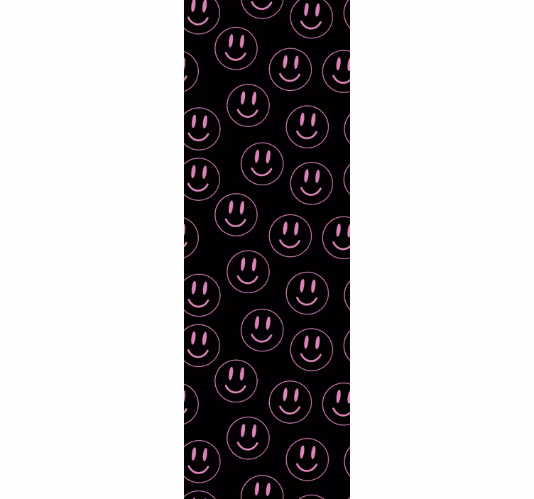 Teenage bedroom roller blind with white and purple smiles - TenStickers