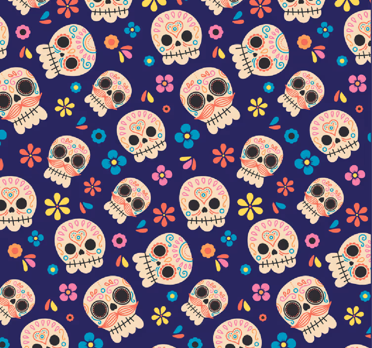 Teenage bedroom roller blind mexican skulls design - TenStickers