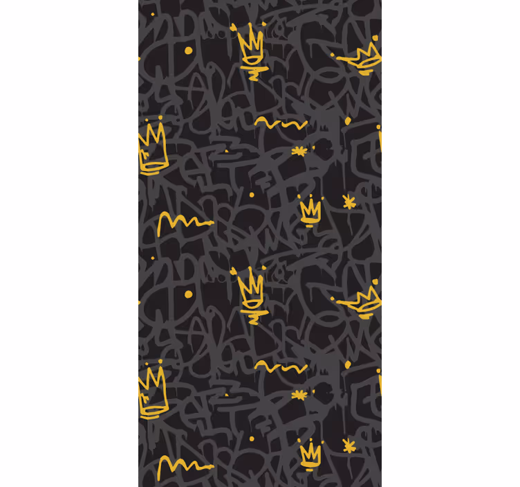 Teenage bedroom roller blind black and gold crown - TenStickers