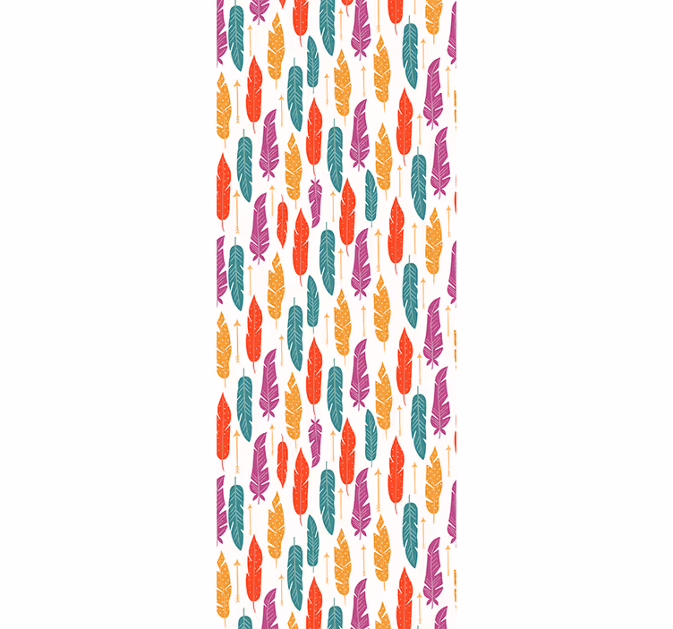 Teenage bedroom roller blind with ethnic feathers - TenStickers