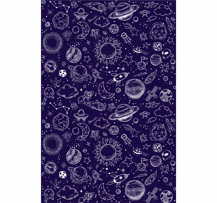 Teenage bedroom roller blind planet doodle - TenStickers