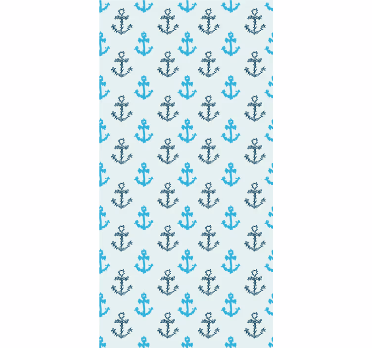 Teenage bedroom roller blind with distorted blue anchors - TenStickers