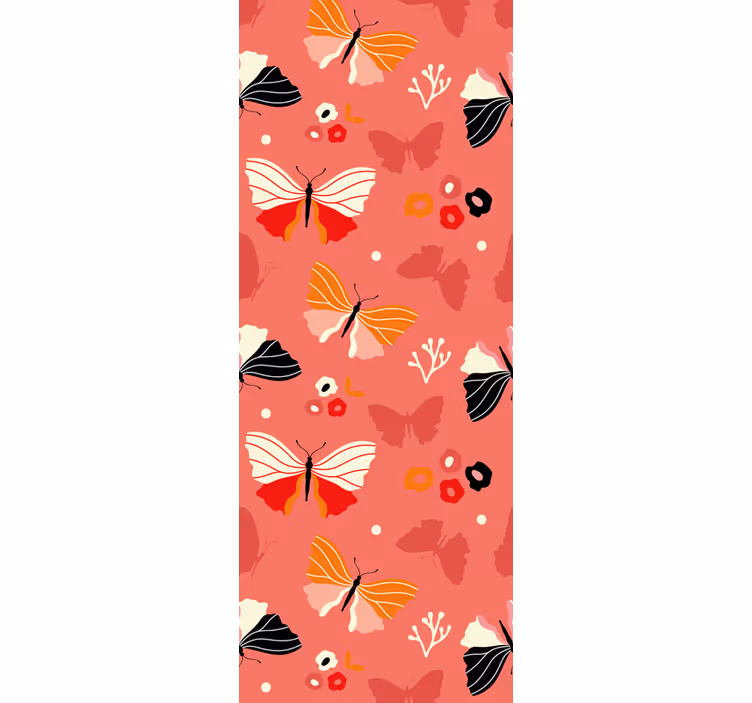 Teenage bedroom roller blind with lovely pink butterflies - TenStickers