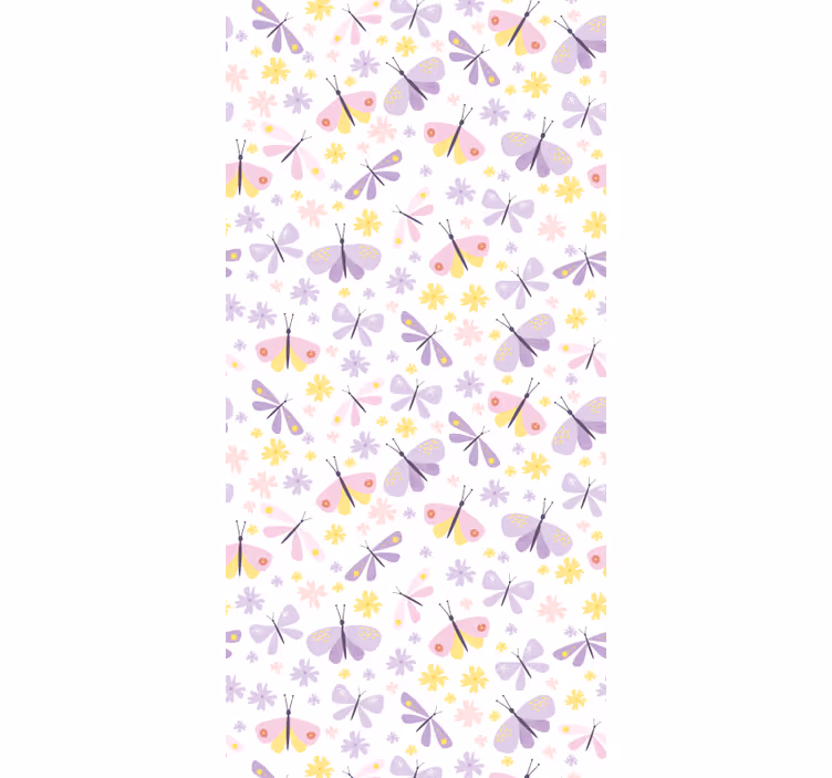 Teenage bedroom roller blind with purple butterfly design - TenStickers
