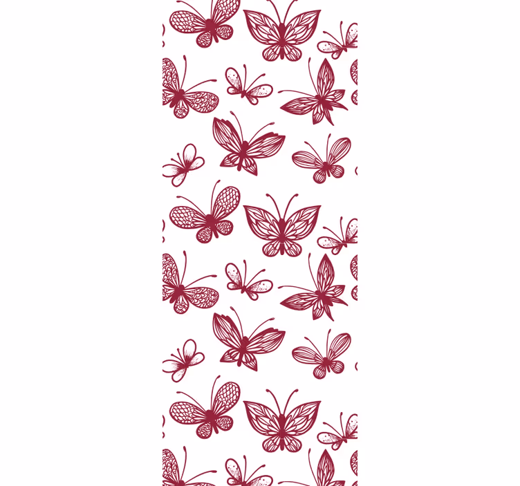Teenage bedroom roller blind elegant red butterfly design - TenStickers