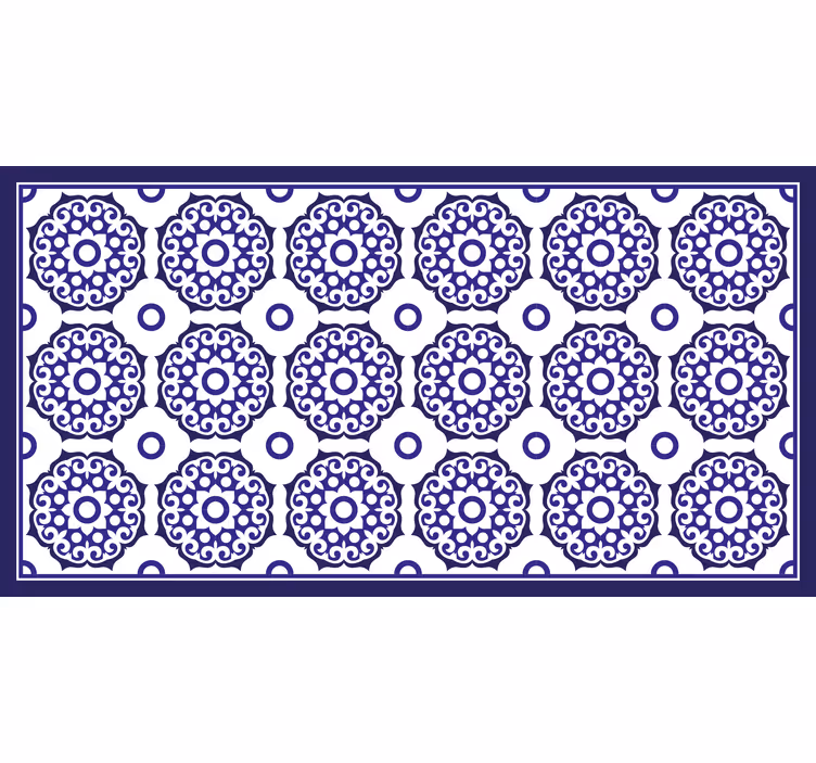 Light blue classic flower pattern bathroom roller blind - TenStickers