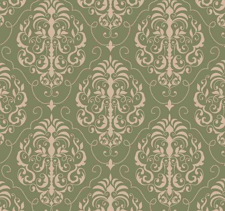 Classic roller blind floral wallpaper design - TenStickers