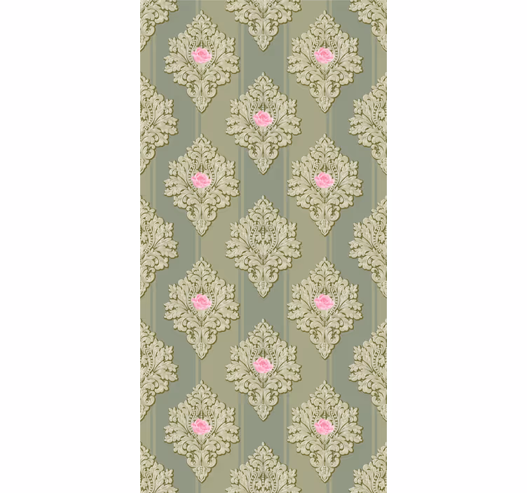 Classic roller blind french green vintage pattern - TenStickers