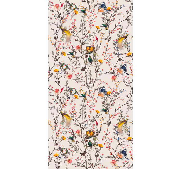 Classic roller blind with natural floral design - TenStickers