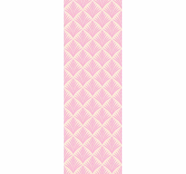 Classic roller blind in pastel pink palm retro pattern - TenStickers