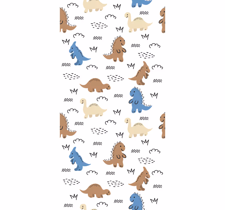 Nursery roller blind with cheerful blue and brown dinosaurs - TenStickers