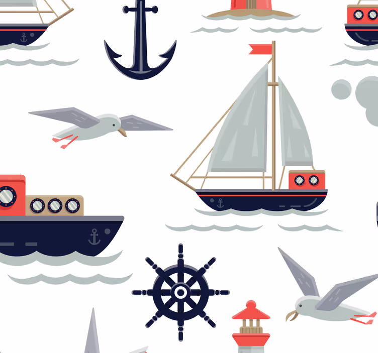 Navy motifs nursery roller blind - TenStickers