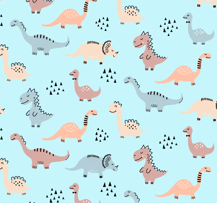 Nursery roller blind with blue dinosaur design - TenStickers