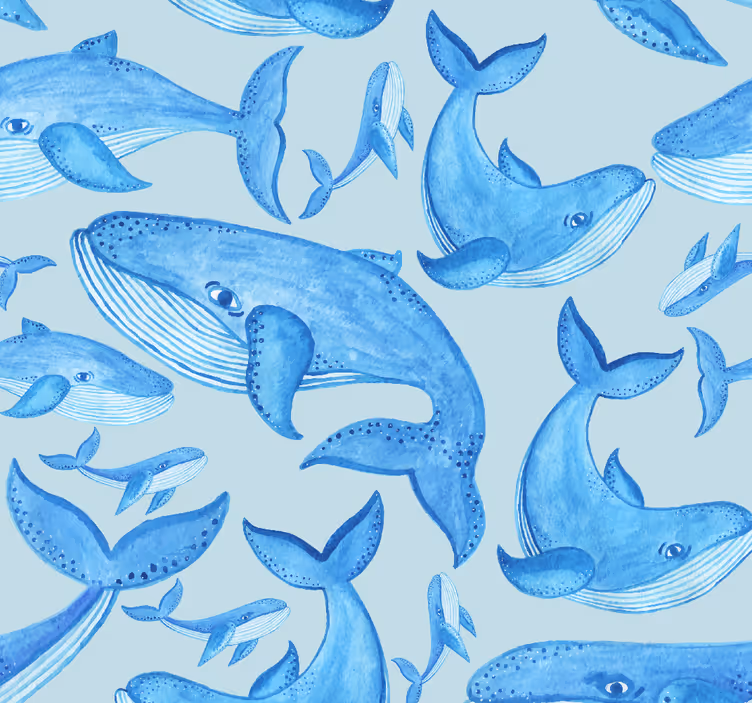 Nursery roller blind organized whales - TenStickers