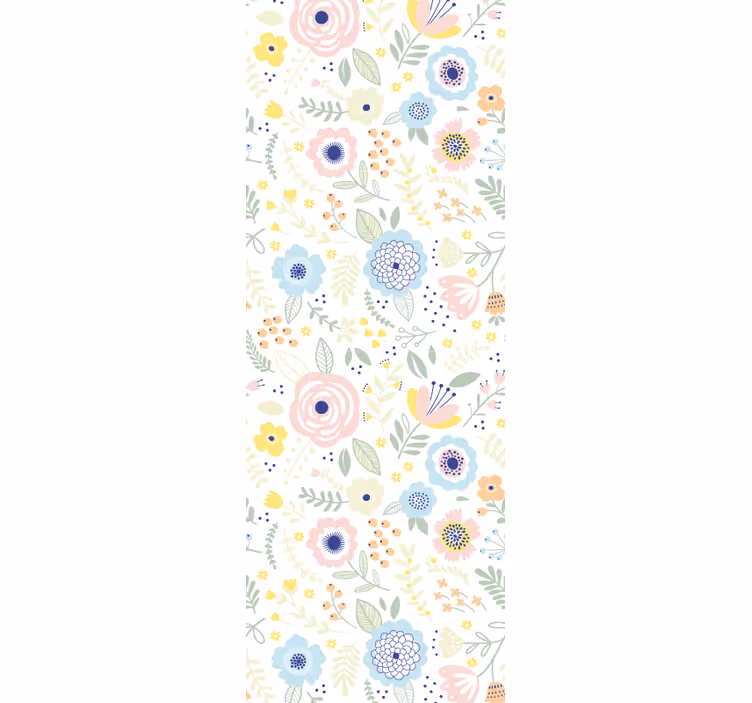 Hallway roller blind with vibrant floral design - TenStickers
