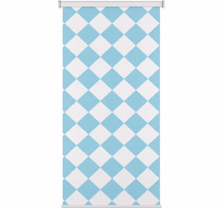 Hallway roller blind in blue and white checked design - TenStickers