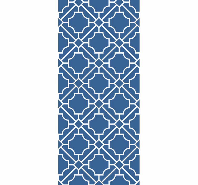 Hallway roller blind geometric lattice white navy - TenStickers