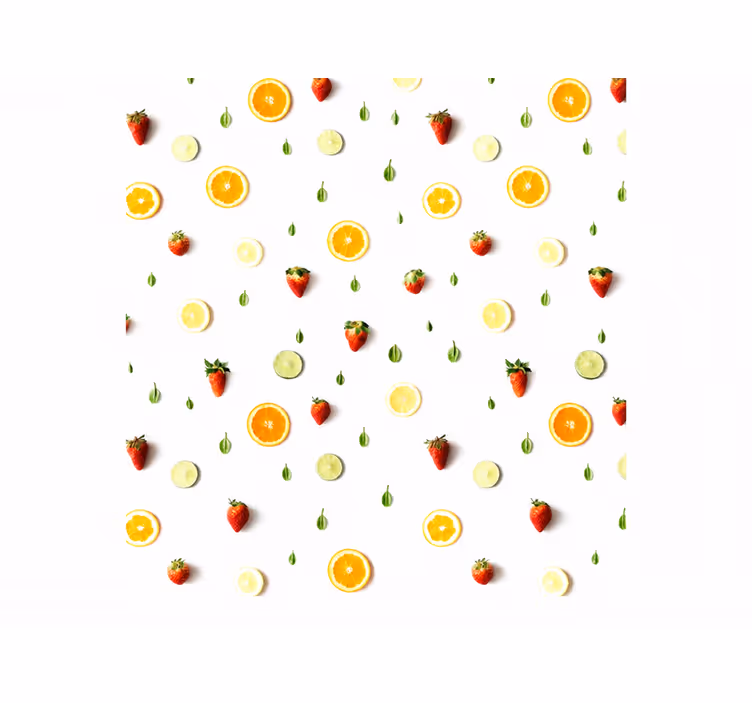 Yellow roller blind with realistic fruit pattern - TenStickers