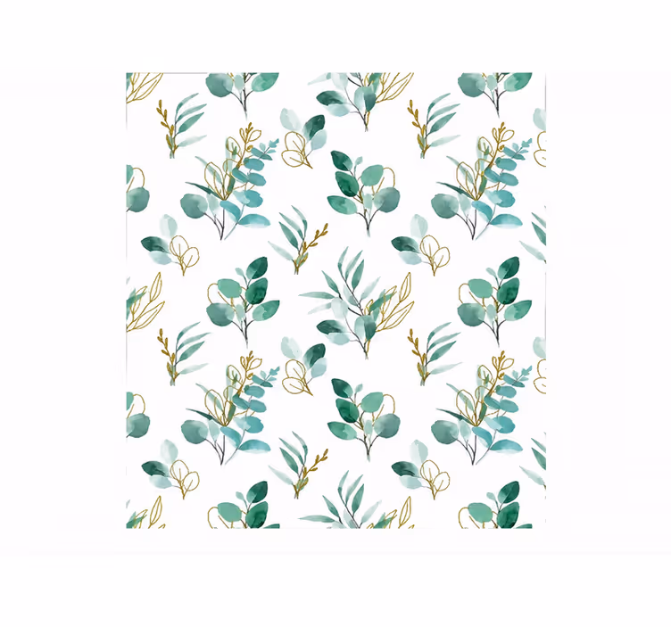 Green roller blind with mint plant pattern - TenStickers