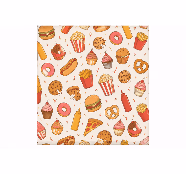 Kitchen roller blind width 300 snacks pattern - TenStickers