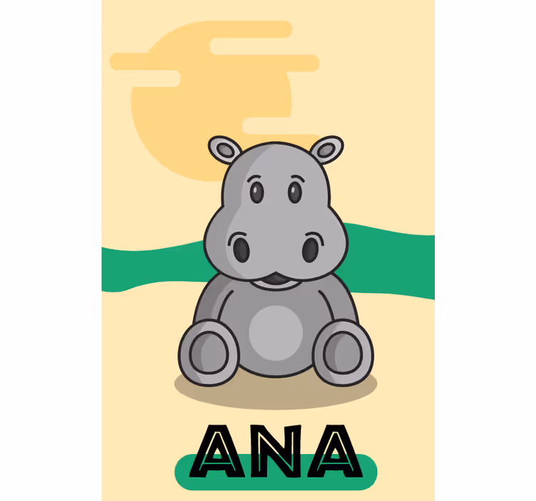 Baby hippopotamus Custom printed window shade - TenStickers