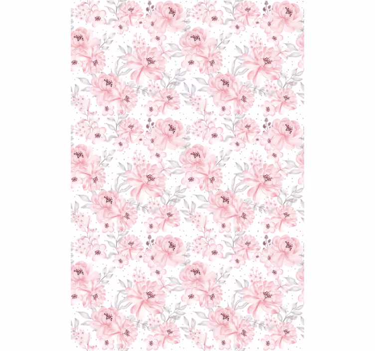 Pink Flower roller blind white background - TenStickers
